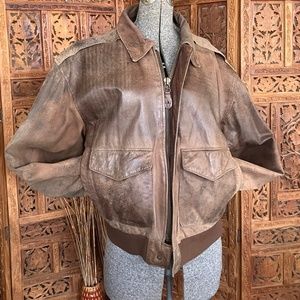 Global Identity leather bomber